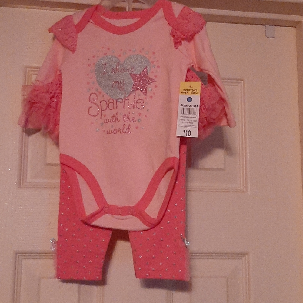 Pink and Silver infant Set